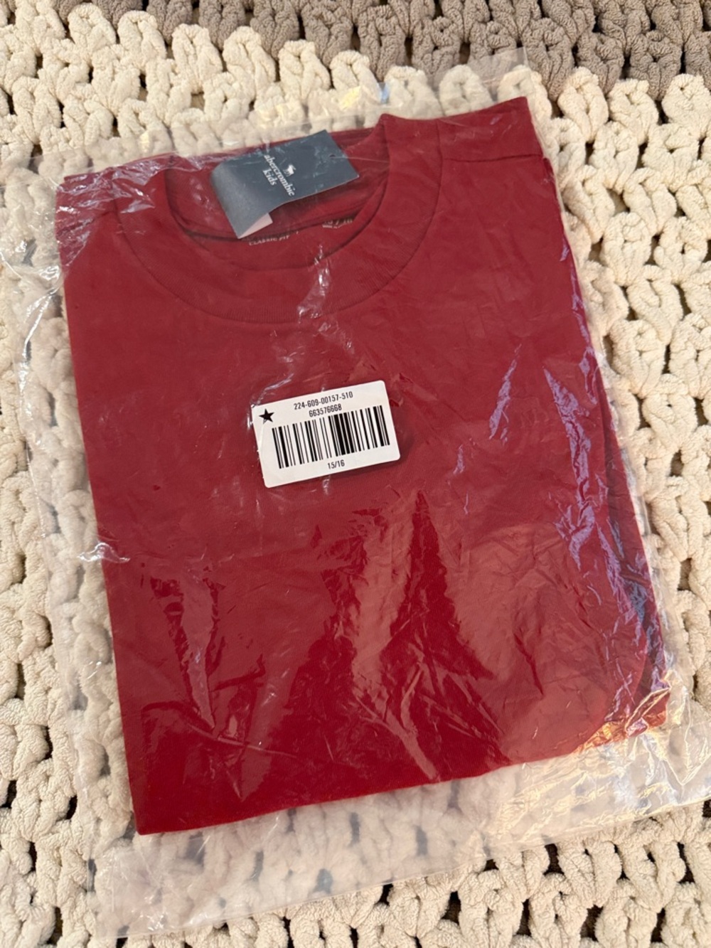 abercrombie kids Red Short Sleeve Crew Tee
